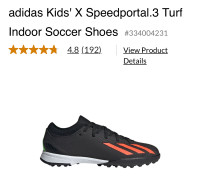Adidas Kids' X Speedportal.3 Turf Indoor Soccer Shoes size 13