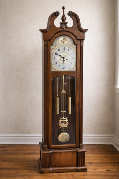 Beautiful antique-style grandfather clock available — a timeless statement piece with classic crafts...