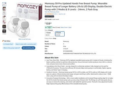 ⭐New⭐ Momcozy S9 Pro Wearable Hands Free Breast Pump, View more