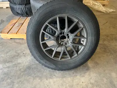 Set of 4 Tires with Aluminum Rims Dunlop Winter Maxx SJ8 Steel Belted Radial Tires- 245/65R17 Lots o...