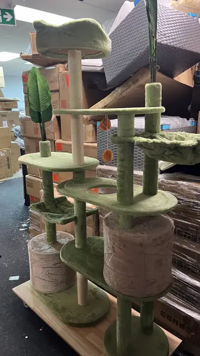 68.1-Inch Tall Cat Tower, Multi-Level Plush Cat Condo with Artif, View more