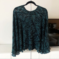 NEW - Hilltribe - Women's Green Black Speckled Poncho (One Size)