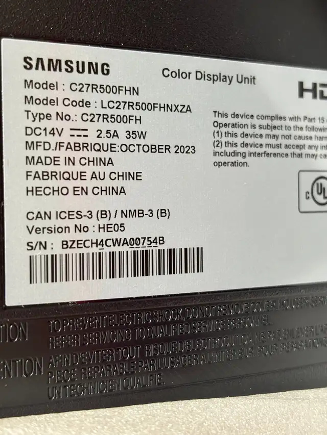 Samsung C27R500FHN - CR500 Series - LED monitor - curved - Full  in Monitors in Cambridge - Image 9