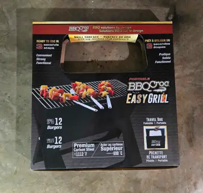 BBQ Croc Easy Grill / Portable / Carbon Steel / New in Box New in box and never used. This compact,...