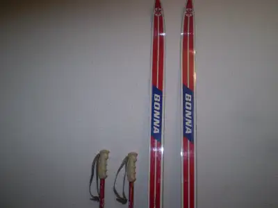 BONNA TOURING 2000 X Country Skis 190 cm and 125 cm POLES NORWAY, View more