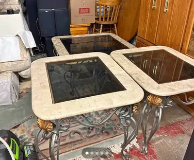 Stone and Metal Table Set, View more