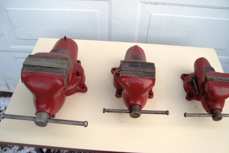 Collection of Vintage York Bullet Vises Model 150, 125 and 100 Hand