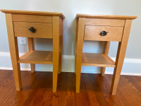 Set of Bedside Tables in Solid Maple