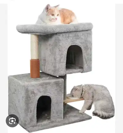 Hiorin cat condo 2 teir light grey, View more