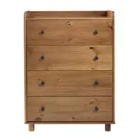 Morgan 4 Drawer Solid Wood Chest, in Caramel