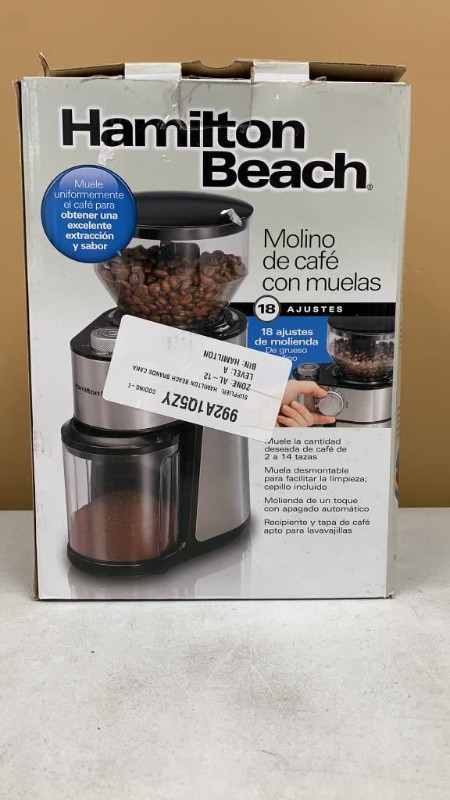 Hamilton Beach Burr Coffee Grinder 12 Cups in Coffee Makers in Burnaby/New Westminster