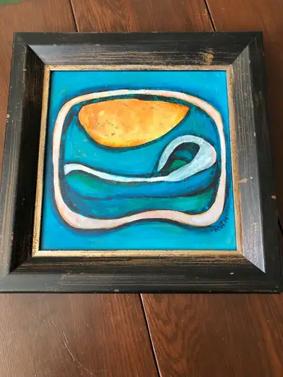 Print on canvas. Custom framed. Approx 16” x 16”. In good condition. Pick up in Marda Loop. Thanks!...