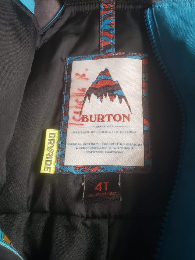  T4 Snow pants Burton brand  in Clothing - 4T in Edmonton - Image 2