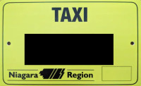 Niagara Region Taxicab Licence Plate