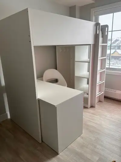 IKEA SMÅSTAD Bunk Bed with Desk (White/Pink), View more