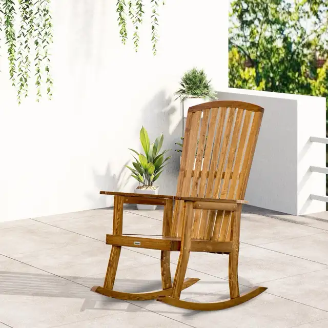 Wooden Rocking Chair, Traditional Porch Rocker, Fade-Resistant in Patio & Garden Furniture in Markham / York Region - Image 5