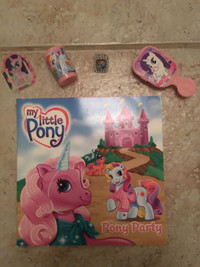 My little pony book and small toys