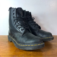 Dr Martens winter combat style leather boots with fur  (femme)