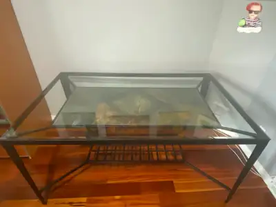 Glass and metal dinning table, View more