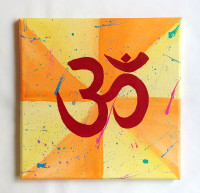 NEW – ॐ / Om / Ohm for Yoga Meditation Painting on Canvas / Wall