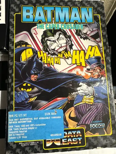 Batman The Caped Crusader IBM/PC/XT/AT Floppy Disk Computer Game damage box see pics (887)