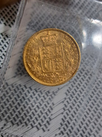 Solid gold GREAT BRITAIN Victoria 1871 Sovereign graded . EF40 D
