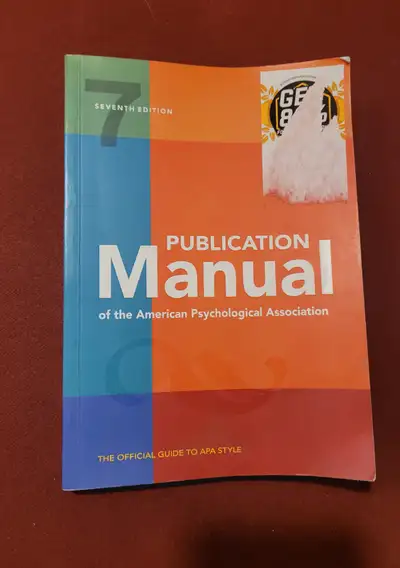 APA Publication Manual. 7th Edition, View more