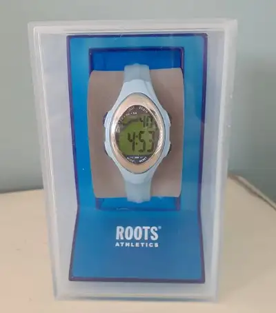 Roots Athletics Light Blue Zone Digital Watch rubber strap - new, View more