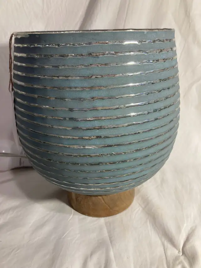 Glass and Wood Table Lamp - New* in Indoor Lighting & Fans in City of Toronto - Image 2