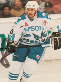 Chris Valentine signed picture, Dusseldorf hockey club (DEG)