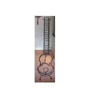 Vintage Wrought Iron Fiddle Shaped CD Rack, View more