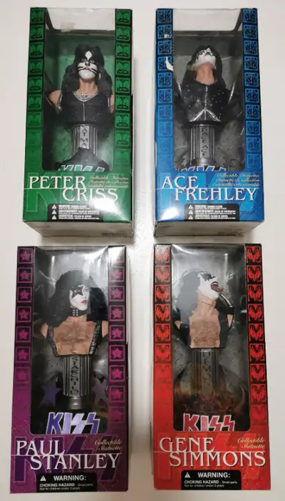 KISS - SEALED 4 Pack Collectable Statues Series - 2002, View more