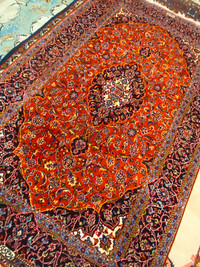 Persian kashan shadsar wool & Silk handmade rug ( Iran)