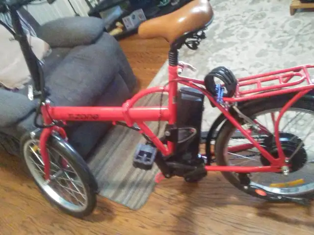 I have a Ebiks and it folds i half it weighs 60lbsita a 36v