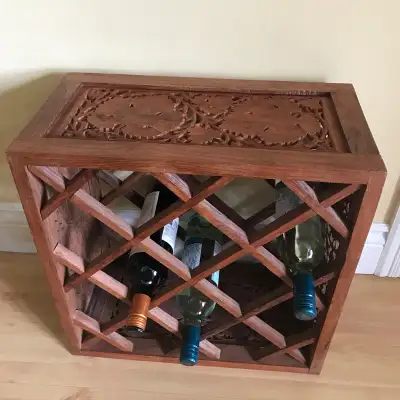 Carved Rosewood Wine Bottle Rack, View more