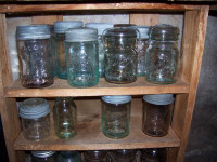 Aqua green antique fruit jars