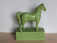 antique White Horse Whiskey back bar display statue cocktails