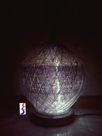 Gilbert Plastic Spaghetti Lamp Purple and Blue Lucite Acrylic