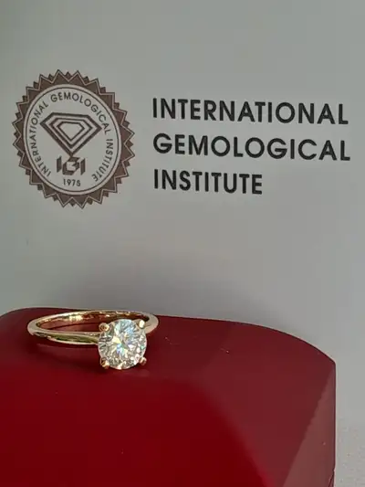 New Certified $5,035 1.52ct Diamond Engagement Ring 14K Gold Y, View more