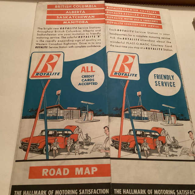 Vintage Advertising Royalite Gas Station Map Western Provinces in Arts & Collectibles in Kamloops - Image 2