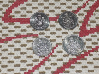 1965, 1972, 1974 AND 1987 CANADA 50 CENTS COINS