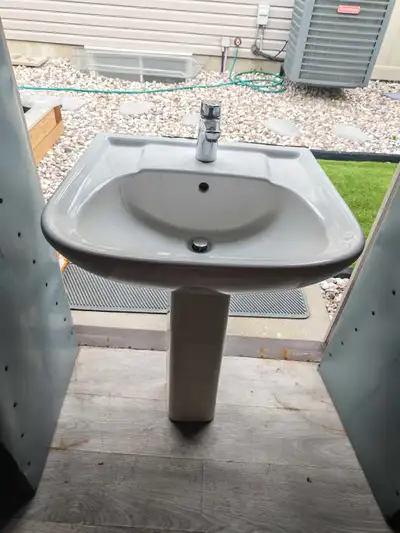 White Pedestal Sink, View more