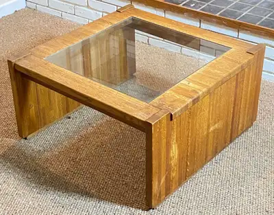 Vintake Solid Oak Coffee Table, View more