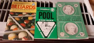 POOL BOOK $20  , BCA RULEBOOK 1967 $20 Billiard games $10, View more