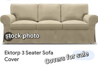 Ektorp IKEA 3-seat Sofa Covers Beige