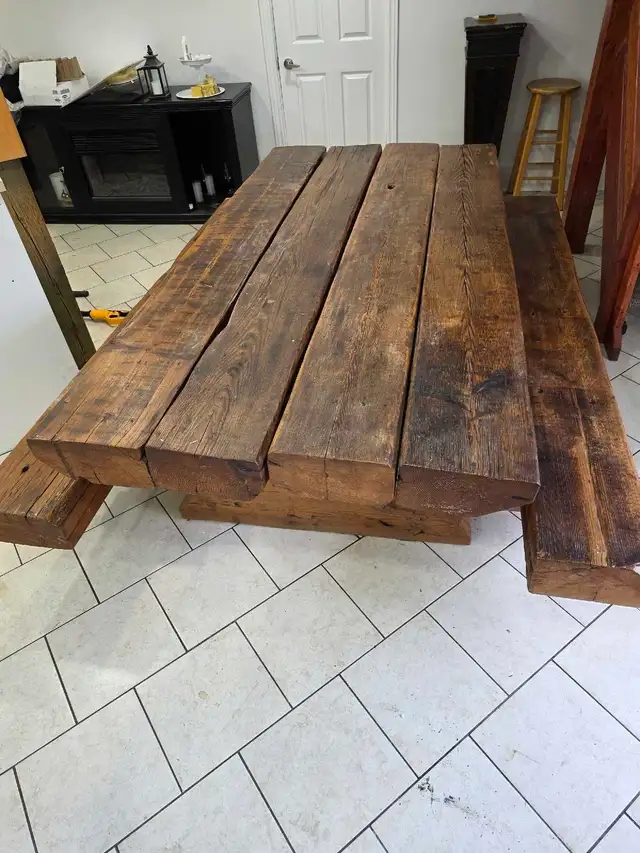  Solid Antique Farmhouse Dining Table – Statement Piece  in Dining Tables & Sets in Cornwall - Image 4