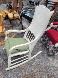 Wooden white rocking chair