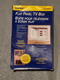 Carlon 3 gang power/comm recessed plate for flat screen tv flat 