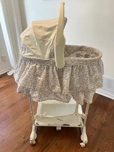 Keep your little one close day and night in this portable bassinet. Bassinet is on wheels (lockable)...