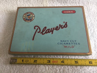 Collectible Player's Flat Fifty Cigarette Tin w/CORK (filter)